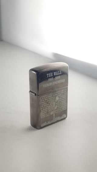 Zippo Lighter The Wall 1982 - 2002 Vietnam Remembered Made In Usa