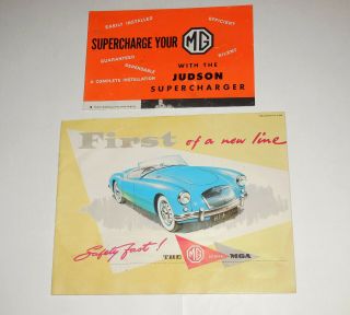 Orig 1956 Mg Mga Brochure Mga Coupe & Roadster No.  E.  5668 Judson Supercharger