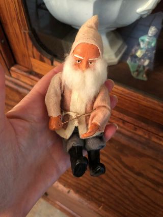 Antique German Clay Face Belsnickle Santa Claus Figurine Early For Sleigh