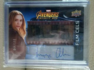 Upper Deck Marvel Avengers Infinity War Film Cels Autograph Elizabeth Olsen /100