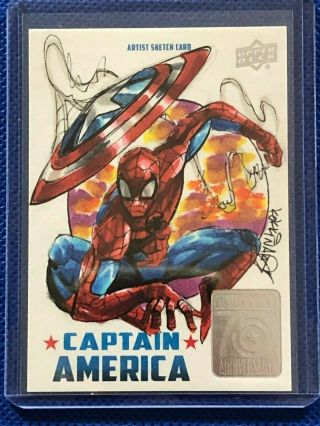 Captain America 75th Epack Exclusive Sketch Spider - Man By Kokkinakis