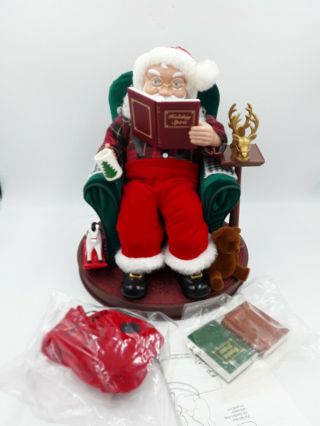 Animated Santa Claus Read Me A Story Talking Christmas Figure From Avon W/box