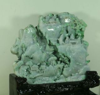 Cert ' d Untreated 2Color Nature jadeite Jade statue Sculpture landscape q75542Q6H 6