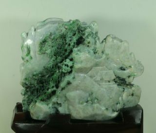 Cert ' d Untreated 2Color Nature jadeite Jade statue Sculpture landscape q75542Q6H 8