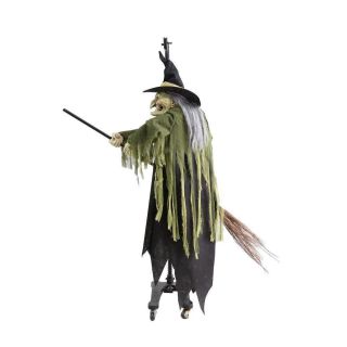 Lifesize Animated Flying Witch Halloween Prop Decor