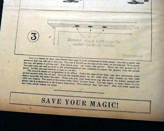 HARRY HOUDINI Escape Artist Magic Magician TRICKS Games Puzzles 1925 Newspaper 10