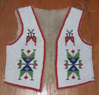 Adult Sioux Fully Beaded Hide Vest Circa 1880 