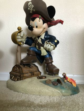 Disney Mickey Mouse Pirates Of The Caribbean Big Fig Large Statue Wdw Rare 20in