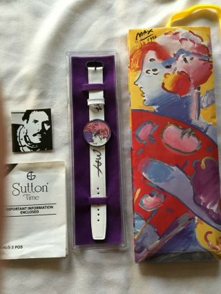 Vintage Peter Max Signed Watch,  Girl with Pink Hair,  Never worn. 6