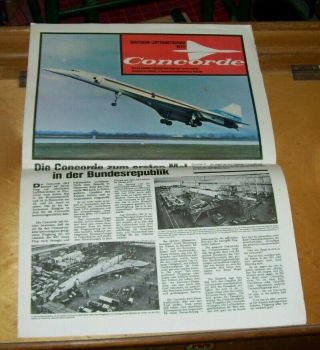 Deutsche Luftfahrschau 1972 Concorde Newspaper In German