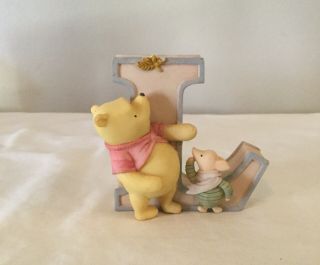 Vintage Disney Classic Pooh And Piglet Letter “l” Pink Nursery