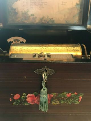 Antique Trille Zither Swiss Music Box playing 20 tunes 5