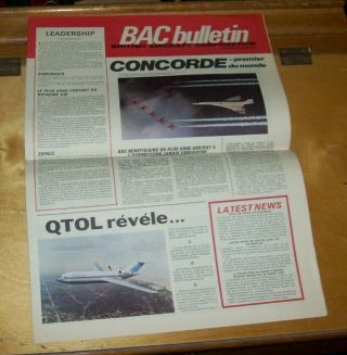 British Aerospace Bac Bulletin C1973 In French Concorde Jaguar Vulcan Missiles