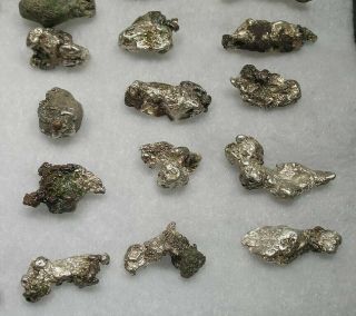 GROUP OF 36 SILVER & COPPER NUGGETS: MOHAWK MINE,  KEWEENAW CO. ,  MICHIGAN - NR 10