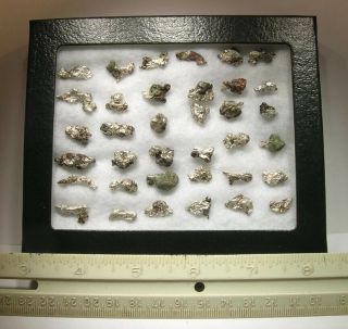 Group Of 36 Silver & Copper Nuggets: Mohawk Mine,  Keweenaw Co. ,  Michigan - Nr