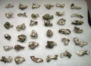 GROUP OF 36 SILVER & COPPER NUGGETS: MOHAWK MINE,  KEWEENAW CO. ,  MICHIGAN - NR 5