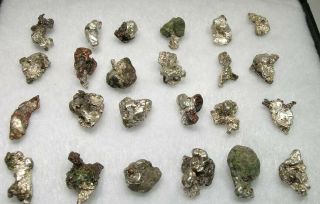 GROUP OF 36 SILVER & COPPER NUGGETS: MOHAWK MINE,  KEWEENAW CO. ,  MICHIGAN - NR 6