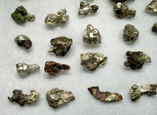 GROUP OF 36 SILVER & COPPER NUGGETS: MOHAWK MINE,  KEWEENAW CO. ,  MICHIGAN - NR 7