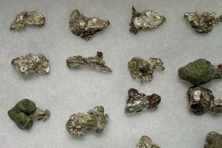 GROUP OF 36 SILVER & COPPER NUGGETS: MOHAWK MINE,  KEWEENAW CO. ,  MICHIGAN - NR 8