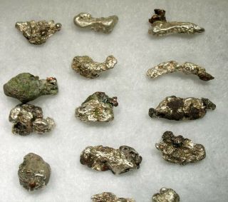GROUP OF 36 SILVER & COPPER NUGGETS: MOHAWK MINE,  KEWEENAW CO. ,  MICHIGAN - NR 9