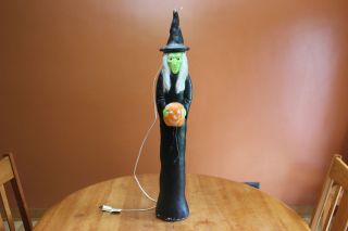 Union Products Blow Mold Skinny Witch Don Featherstone Halloween 36 " Lighted B
