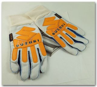 Vintage 1980s Suzuki Motocross Racing Gloves With Erik Kehoe Autograph