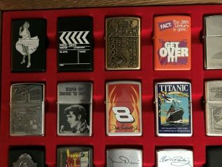 30 Zippo Lighters with Display Case - All 3