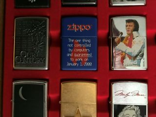 30 Zippo Lighters with Display Case - All 5