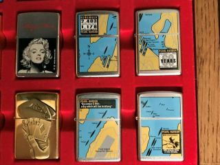 30 Zippo Lighters with Display Case - All 8