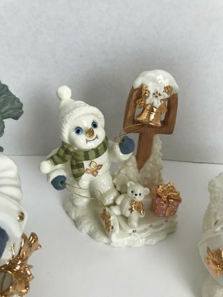 Grandeur Noel Collector ' s Edition 2001 Porcelain Snowman Family 5 Pc Christmas 4