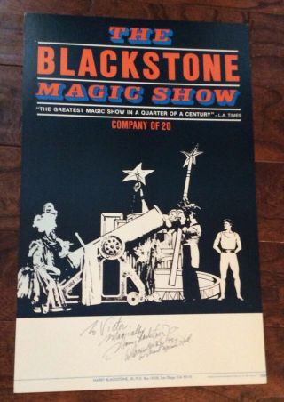 Vintage Blackstone Magic Show Poster 1979 Harry Blackstone Jr.  Autograph Auto
