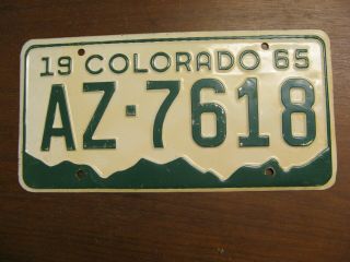 1965 65 Colorado Co License Plate Az - 7618
