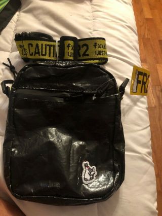 Fr2 Fxxking Rabbits Logo Tape Black Sacoche Cross - Body Shoulder Tote Bag