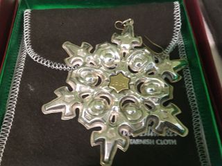 13 GORHAM STERLING SILVER Snowflake Christmas Ornaments Various Dates 1971 - 1991 4