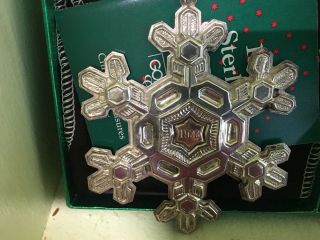 13 GORHAM STERLING SILVER Snowflake Christmas Ornaments Various Dates 1971 - 1991 9