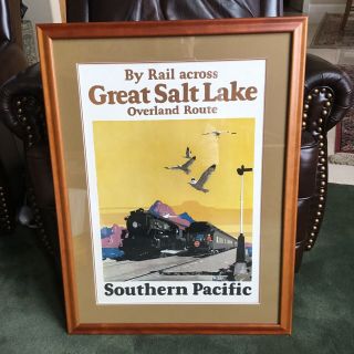 Authentic 1928 Southern Pacific Great Salt Lake Overland Route Poster M.  Logan