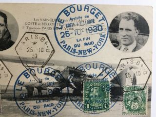 1930 PC French Aviators Costes & Bellonte with special End Of Flight Cancels 3