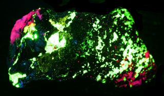 Esperite,  willemite fluorescent minerals five color,  Franklin,  NJ 7