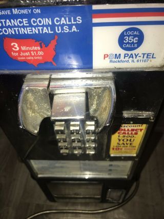 Vintage Coin Pay Phone Chrome Quadrum Telecom GTE Prop Heavy LPD 6