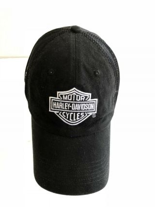 Harley Davidson Motorcycle Adjustable Black Vented Baseball Hat