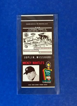 Baseball Matchbook Mickey Mantle 