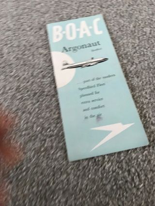 Rare 1950s Boac Argonaut Brochure Guide