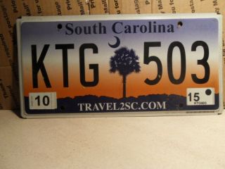 2015 South Carolina License Plate Palm Tree 