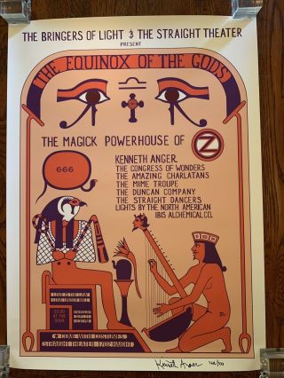 Rare Signed & Numbered Kenneth Anger Ltd Edition Print “equinox Of The Gods”