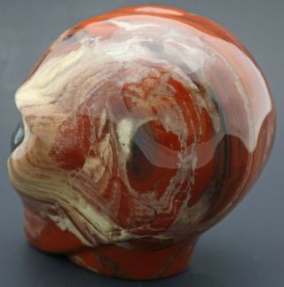 Magnificent Red JASPER ALIEN Head Art Sculpture LABRADORITE Eyes Crystal Healing 5