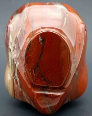 Magnificent Red JASPER ALIEN Head Art Sculpture LABRADORITE Eyes Crystal Healing 7