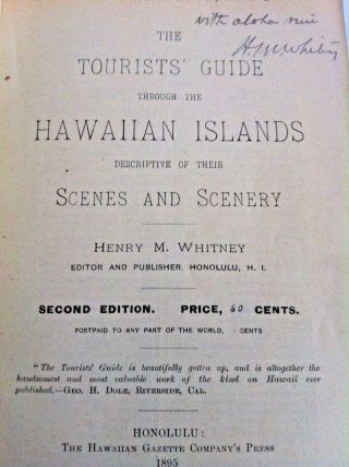 Vintage RARE 1895 HAWAII Tourist Guide Book Paradise of Pacific H M.  WHITNEY 7