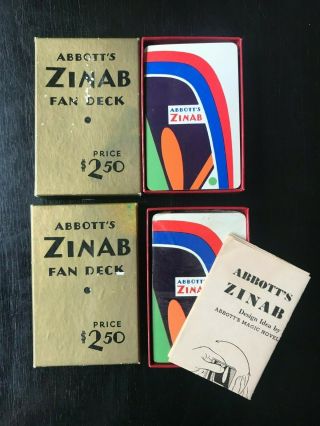 Vintage Fan Decks - 2 Abbott ' s Zinab and one Cosari Fanning Deck 2