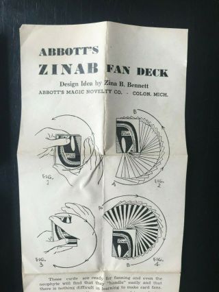 Vintage Fan Decks - 2 Abbott ' s Zinab and one Cosari Fanning Deck 3