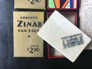 Vintage Fan Decks - 2 Abbott ' s Zinab and one Cosari Fanning Deck 5